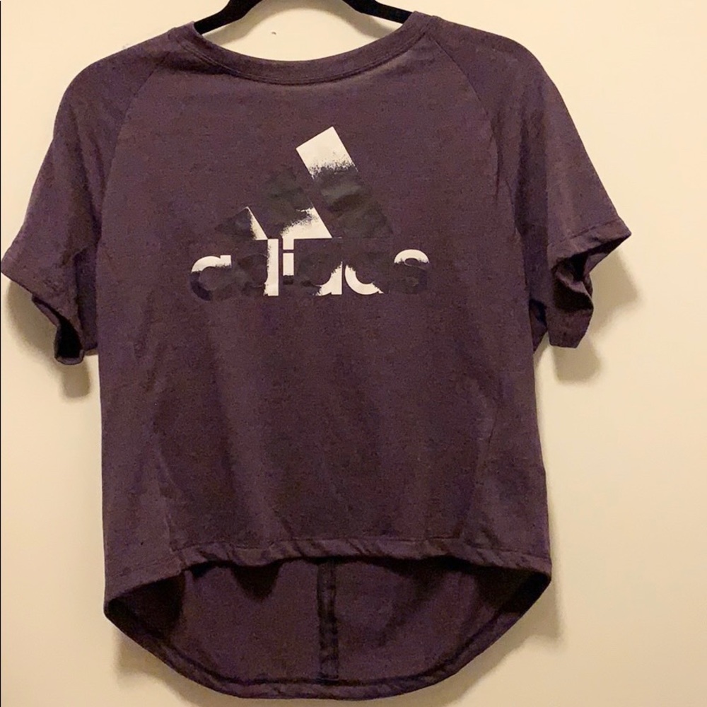 Adidas short sleeve crop workout shirt NWT